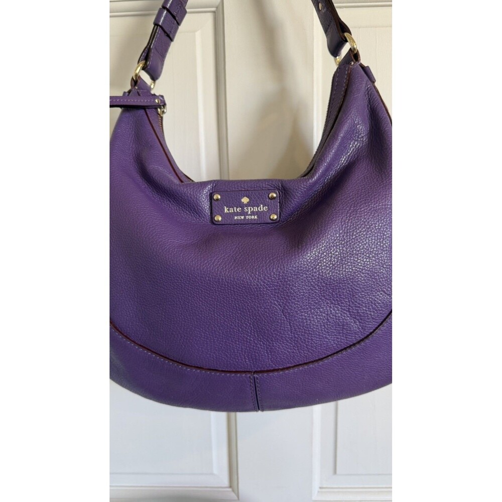 Kate Spade Lori Berkshire Road Hobo Bag Ripe Plum Soft Pebbled Leather